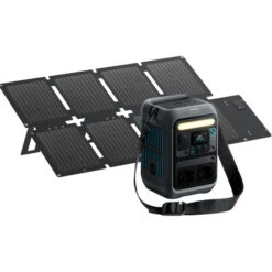 Anker SOLIX Tragbare Powerstation C300X DC + Faltbares Solarpanel PS60 (grau, 288Wh, 300 Watt, PD 3.1)
