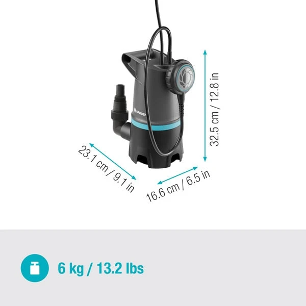 GARDENA Schmutzwasser-Tauchpumpe 20000 BASIC, Tauch- / Druckpumpe (grau/schwarz, 550 Watt) 3 GARDENA Schmutzwasser-Tauchpumpe 20000 BASIC, Tauch- / Druckpumpe (grau/schwarz, 550 Watt) – Bild 3