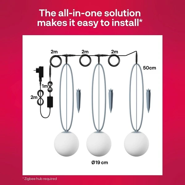 INNR Outdoor Smart Globe Light Colour 3er-Pack, LED-Leuchte – Bild 5