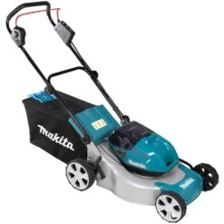 Makita Akku-Rasenmäher DLM463PT2, 36Volt (2x18Volt) (blau/schwarz, 2x Li-Ionen Akku 5,0Ah)